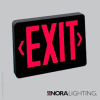 Green Universal LED Exit, Battery Backup, Black Housing