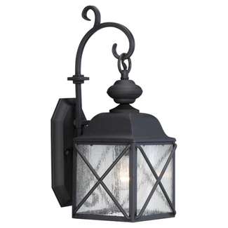 18" - 1 Light - 60W Max Textured Black Finish Clear Seed Glass Nuvo Lighting