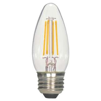 4.5 Watt - Medium Base 2700K - C11 Filament LED 80 CRI - Clear - Dimmable Satco Lighting