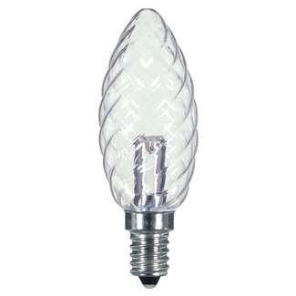 1 Watt - Candelabra Base 2700K - BA9.5 Crystal LED 80 CRI - Clear - Non-Dimmable Satco Lighting
