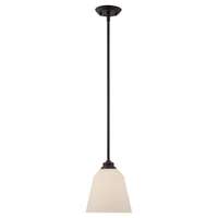 6309300 One-Light Indoor Mini Pendant Matte Black Finish with Frosted Opal Glass