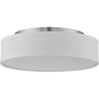 13&quot; - LED - 3000K-2200K 18 Watt - 1,430 Lumens Brushed Nickel Finish White Linen Shade Nuvo Lighting