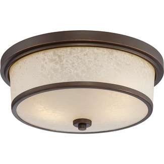 13" - LED - 3000K 21 Watt - 1,660 Lumens Bronze Finish Satin Amber Glass Nuvo Lighting