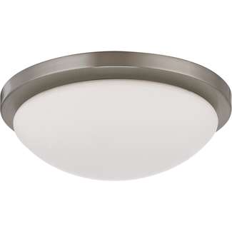 11" - LED - 3000K 18 Watt - 1,440 Lumens Brushed Nickel Finish Satin White Glass Nuvo Lighting