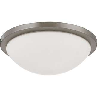 13" - LED - 3000K 18 Watt - 1,440 Lumens Brushed Nickel Finish Satin White Glass Nuvo Lighting