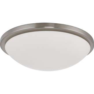 17" - LED - 3000K 25 Watt - 2,000 Lumens Brushed Nickel Finish Satin White Glass Nuvo Lighting