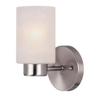 Sylvestre One-Light Indoor Wall Fixture Brushed Nickel Finish with Frosted Seeded Glass