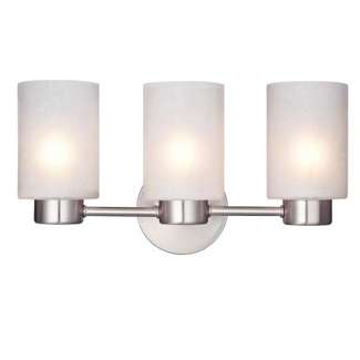 Sylvestre Three-Light Indoor Wall Fixture Brushed Nickel Finish with Frosted Seeded Glass