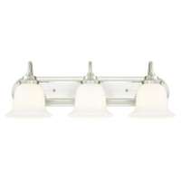 Harwell Three-Light Indoor Wall Fixture Brushed Nickel Finish with White Opal Glass