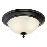 Harwell Two-Light Indoor Flush Mount Ceiling Fixture Amber Bronze Finish with Frosted Glass