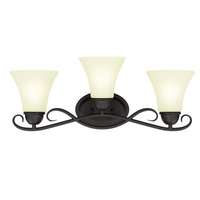 Dunmore Three-Light Indoor Wall Fixture Oil Rubbed Bronze Finish with Frosted Glass