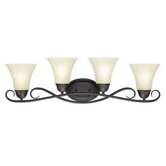 Dunmore Four-Light Indoor Wall Fixture Oil Rubbed Bronze Finish with Frosted Glass