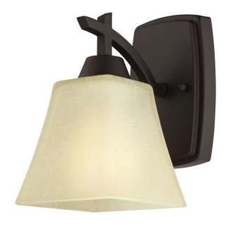 Midori One-Light Indoor Wall Fixture Oil Rubbed Bronze Finish with Amber Linen Glass