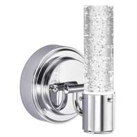 Cava One-Light LED Indoor Wall Fixture Chrome Finish with Bubble Glass
