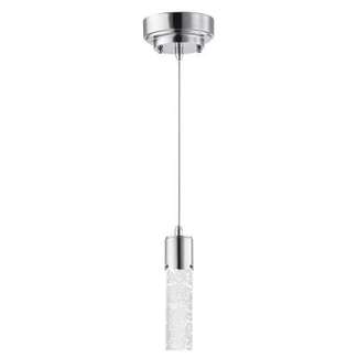 Cava One-Light LED Mini Pendant Chrome Finish with Bubble Glass