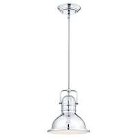 Boswell One-Light LED Mini Pendant Chrome Finish with Frosted Prismatic Acrylic