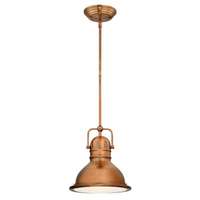 Boswell One-Light LED Mini Pendant Washed Copper Finish with Frosted Prismatic Acrylic