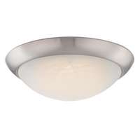 11-Inch LED Flush Mount Ceiling Fixture, ENERGY STAR Brushed Nickel Finish with White Alabaster Glass, 3000K
