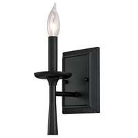 Meadowbrook One-Light Indoor Wall Fixture Matte Black Finish