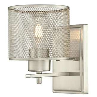Morrison One-Light Indoor Wall Fixture Brushed Nickel Finish with Mesh Shade