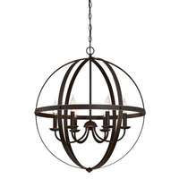 Stella Mira Six-Light Indoor Chandelier Oil Rubbed Bronze Finish with Highlights
