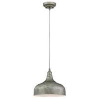 One-Light Indoor Pendant Antique Steel Finish with Metal Shade