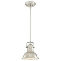 Boswell One-Light Dimmable LED Indoor Mini Pendant Brushed Nickel Finish with Frosted Prismatic Acrylic