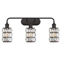 Sophie Three-Light Indoor Wall Fixture Oil Rubbed Bronze Finish with Crystal Prism Glass