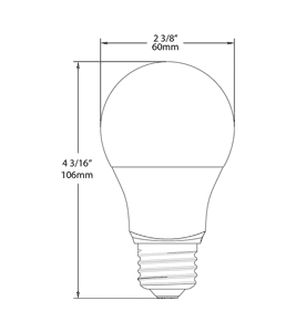 A19-10-E26-850-DIM Dimensions