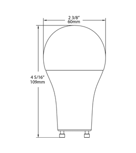 A19-13-GU24-830-DIM Dimensions