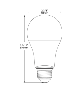 A19-13-E26-840-DIM Dimensions