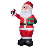 12&#39; Giant Airblown Santa With Gift &amp;amp; Candy Cane