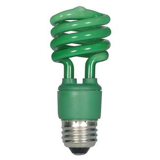 13 Watt - 60W Equivalent Green Mini Spiral CFL Satco Lighting