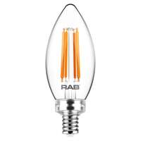 3 Watt - Candelabra Base 2700K - B11 Filament LED 90 CRI - Clear - Dimmable RAB Lighting