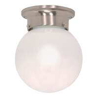 6&quot; - 1 Light - 60W Max Brushed Nickel Finish White Glass Nuvo Lighting