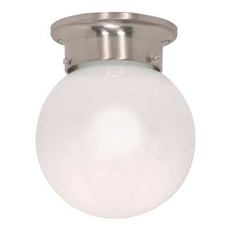 6&quot; - 1 Light - 60W Max Brushed Nickel Finish White Glass Nuvo Lighting