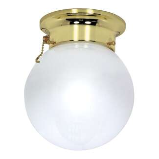 6&quot; - 1 Light - 60W Max Polished Brass Finish White Glass Nuvo Lighting