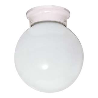 8&quot; - 1 Light - 60W Max White Finish White Glass Nuvo Lighting