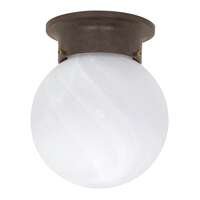 6&quot; - 1 Light - 60W Max Old Bronze Finish Alabaster Glass Nuvo Lighting
