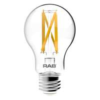 9 Watt - 810 Lumens 5000K - A19 Filament LED 90 CRI - Clear - Dimmable RAB Lighting