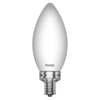 5 Watt - Candelabra Base 2700K - B11 Filament LED 90 CRI - Frosted - Dimmable RAB Lighting