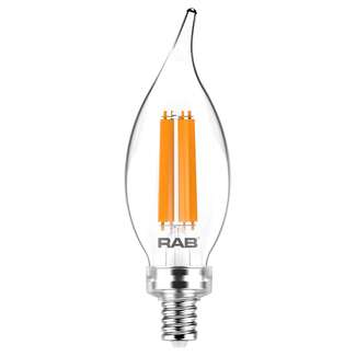 5 Watt - Candelabra Base 2700K - BA11 Filament LED 90 CRI - Clear - Dimmable RAB Lighting