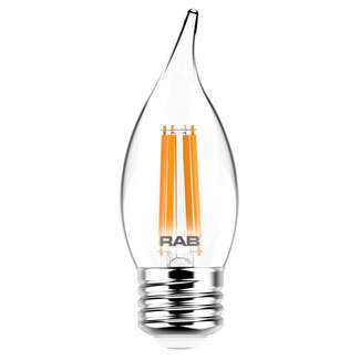 3 Watt - Medium Base 2700K - BA11 Filament LED 90 CRI - Clear - Dimmable RAB Lighting