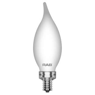 3 Watt - Candelabra Base 2700K - BA11 Filament LED 90 CRI - Frosted - Dimmable RAB Lighting
