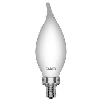 5 Watt - Candelabra Base 2700K - BA11 Filament LED 90 CRI - Frosted - Dimmable RAB Lighting