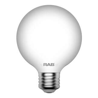 3 Watt - Medium Base 2700K - G25 Filament LED 90 CRI - Frosted - Dimmable RAB Lighting