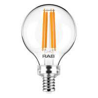 3 Watt - Candelabra Base 5000K - G16.5 Filament LED 90 CRI - Clear - Dimmable RAB Lighting