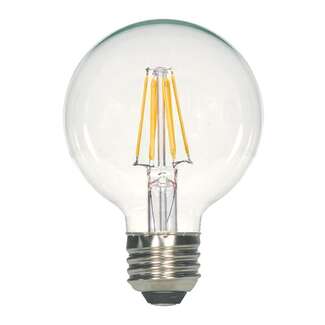 6.5 Watt - Medium Base 2700K - G25 Filament LED 80 CRI - Dimmable Satco Lighting