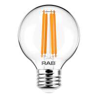 3 Watt - Medium Base 2700K - G16.5 Filament LED 90 CRI - Clear - Dimmable RAB Lighting