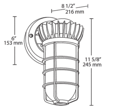 VXBRLED13DG/PCS Dimensions